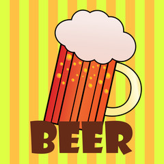Handdrawin lettering for beer house with mug of craft beer. Brewery poster. Vector illustration - isolated and easy to use.
