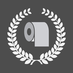 Isolated laurel wreath with a toilet paper roll