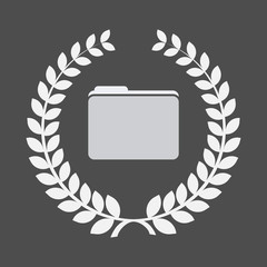 Isolated laurel wreath with a folder
