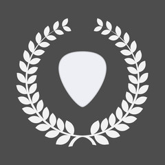 Isolated laurel wreath with a plectrum