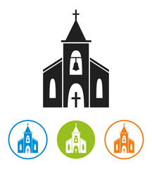 Church icon isolated on white background.