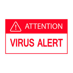 Virus attention symbol isolated on white background, illustration.