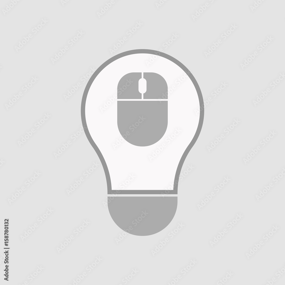 Poster Isolated light bulb with a wireless mouse