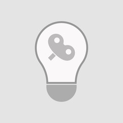 Isolated light bulb with a toy crank