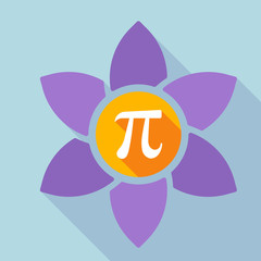Long shadow loto with the number pi symbol