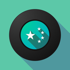 Long shadow music disc with  the five stars china flag symbol