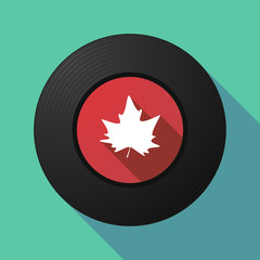 Long shadow music disc with an autumn leaf tree