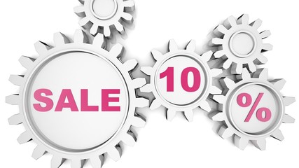 gear OF SALE. 3d Render Illustration.