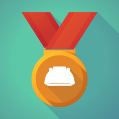 Long shadow medal with a work helmet