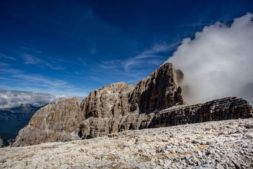 dolomites view sky and rock
