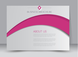 Flyer, brochure, billboard template design landscape orientation for education, presentation, website. Pink color. Editable vector illustration.