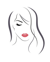 Woman with long hair.