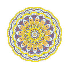 Abstract design element. Round mandala in vector. Graphic template for your design. Decorative retro ornament