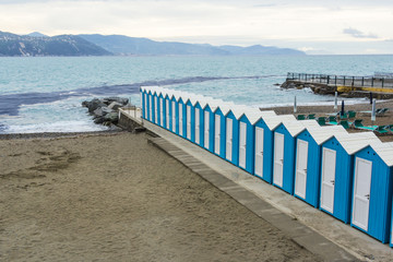 A deserted local beach in Santa Margherita Ligure, Italy