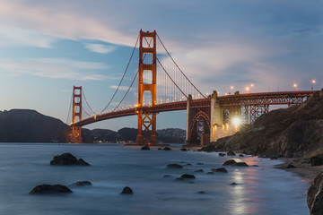 Golden Gate bridge at sunset