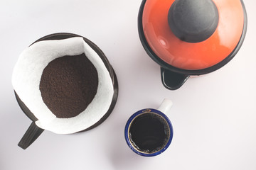 Poor brazilian farm coffee set