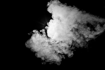 close up of steam smoke on black background