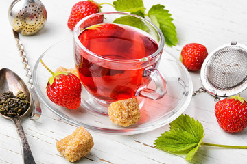 Fruit tea with strawberries
