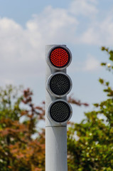 modern semaphore in red