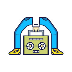 Man with music equipment