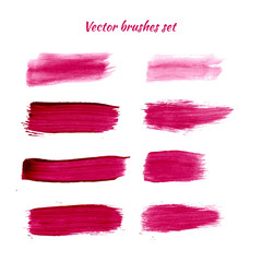 Set of watercolor brush vector strokes. Vector illustration for your design