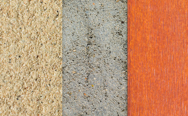Backgrounds of architecture materials in banners(sand, concrete, wood)