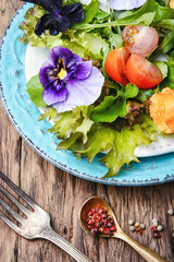salad with herb and flower