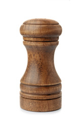 Front view of wooden salt shaker