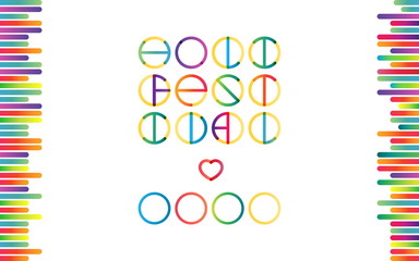 Holika festival vector lettering in color transition trend
