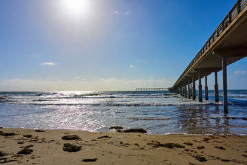 Obraz premium Steg, Meer, Sonne, Himmel und Strand
