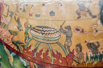 Nepal painting religion macro wallpaper yellow boil