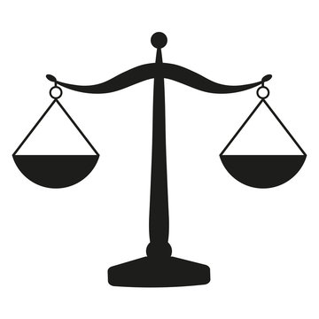 Scales of justice on a white background