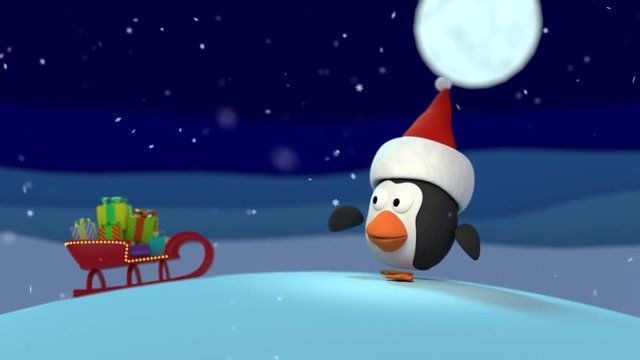 Christmas Penguins 3d animation