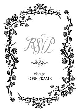 Black rose frame