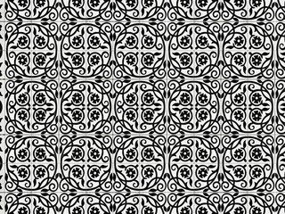 Vintage floral pattern floor tile. Retro interior design concept.