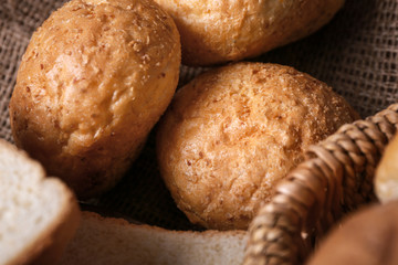 Loaves of delicious bread, closeup