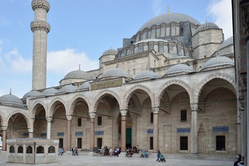 Süleymaniye Mosque courtyard, Istanbul, Turkey, 7 June 2014