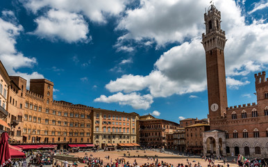 City Center of Siena, Piazza del Campo, Tuscany, Italy