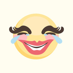 Emoticon (emoji) vector, emotion laugh