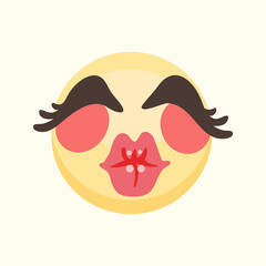 Emoticon (emoji) vector, emotion kiss