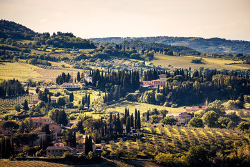 Obraz premium The beautiful village of San Gimignano on the famous Tuscany hills
