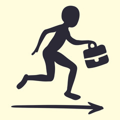 Stick figure business theme, soft black isolated vector