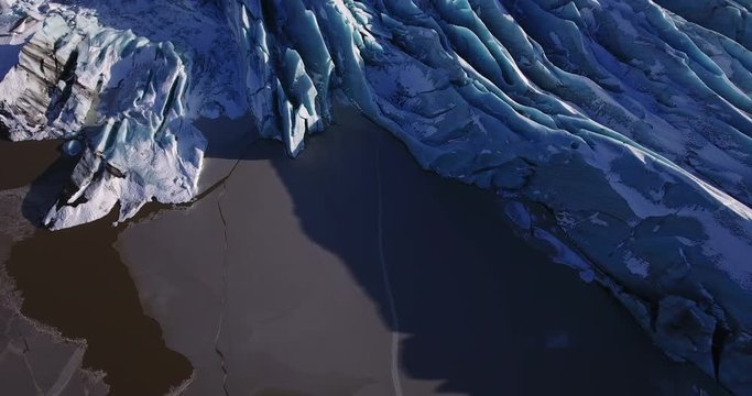 Tilt up aerial, majestic Iceland tundra