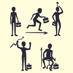 Businessmans set stick figures