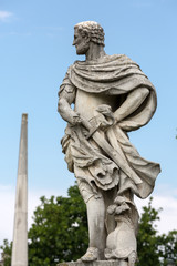 Statue on Piazza of Prato della Valle, Padua, Italy.