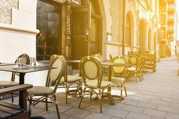 Open outdoors cafe