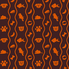 Background seamless pet shop vector illustration