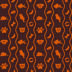 Background seamless pet shop vector illustration