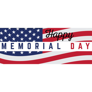 Isolated memorial day emblem on a white background, Vector illustration