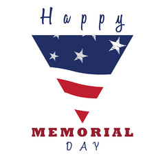 Isolated memorial day emblem on a white background, Vector illustration